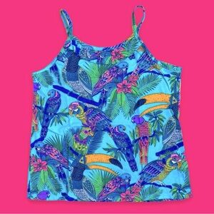 The Children’s Place Summer Tropical Graphic Tank Top Shirt With Ruffle
